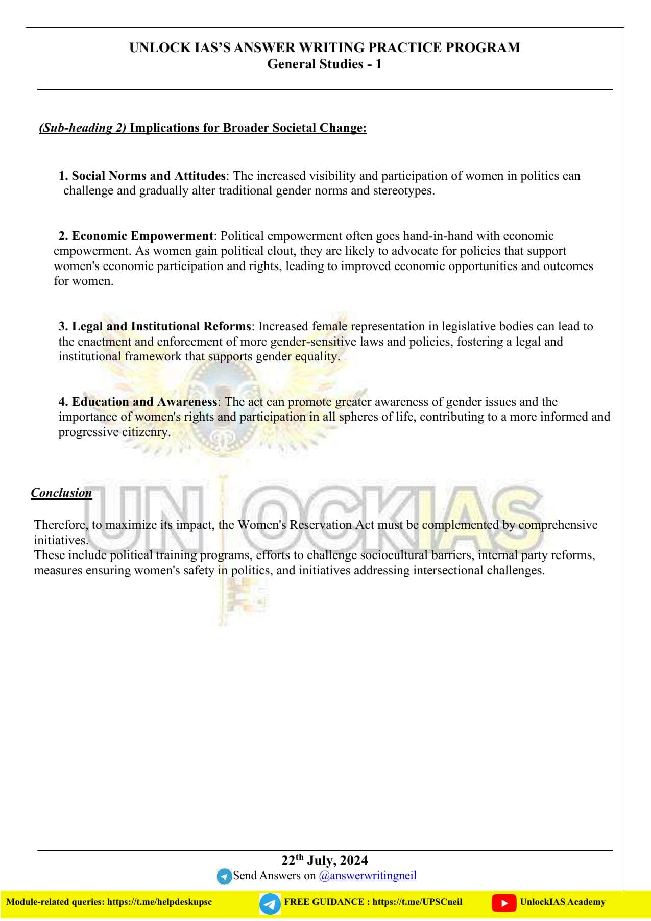 GS Paper 1 — Model Answers — Page 21