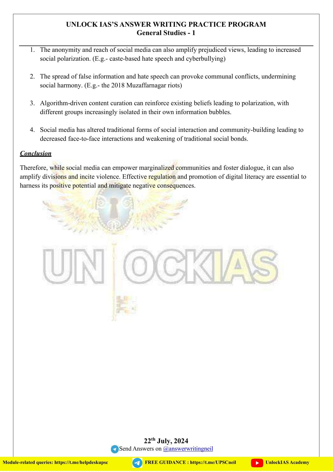GS Paper 1 — Model Answers — Page 23