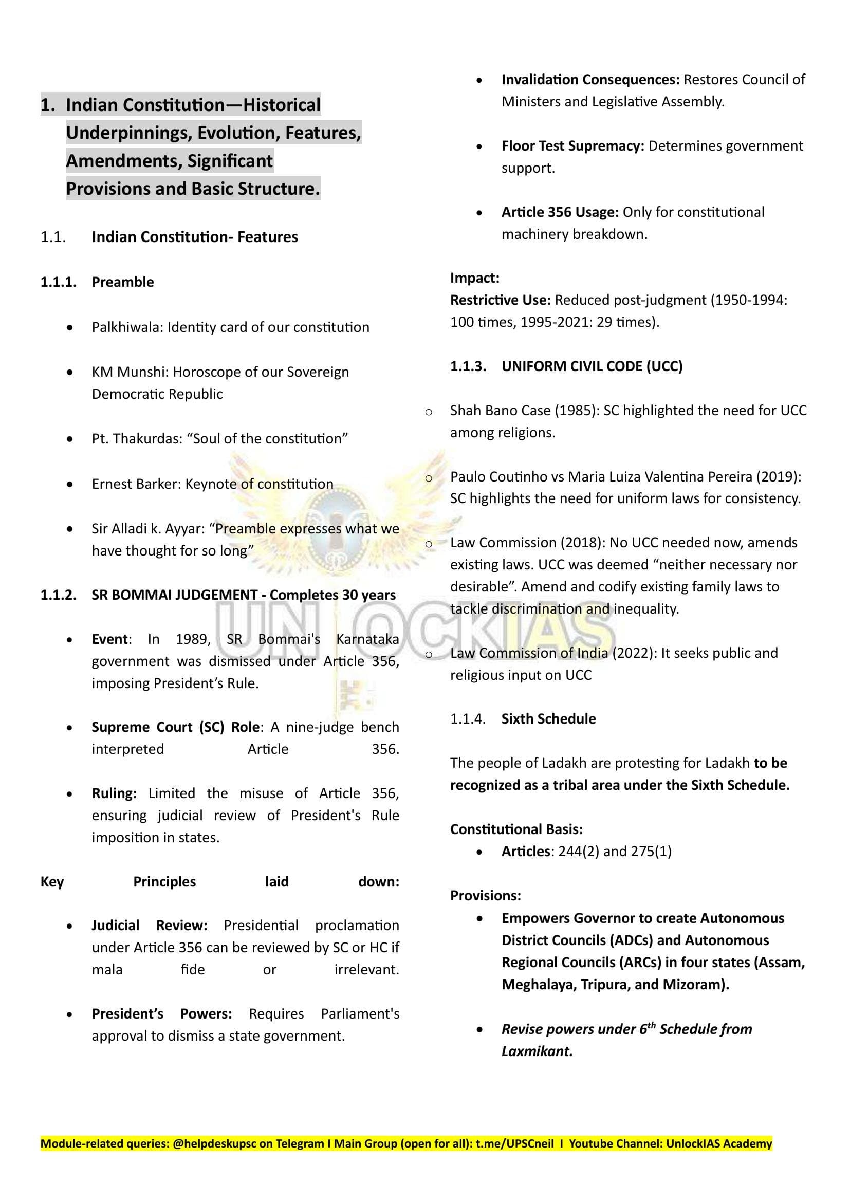 Indian Constitution — Historical Underpinnings & Evolution