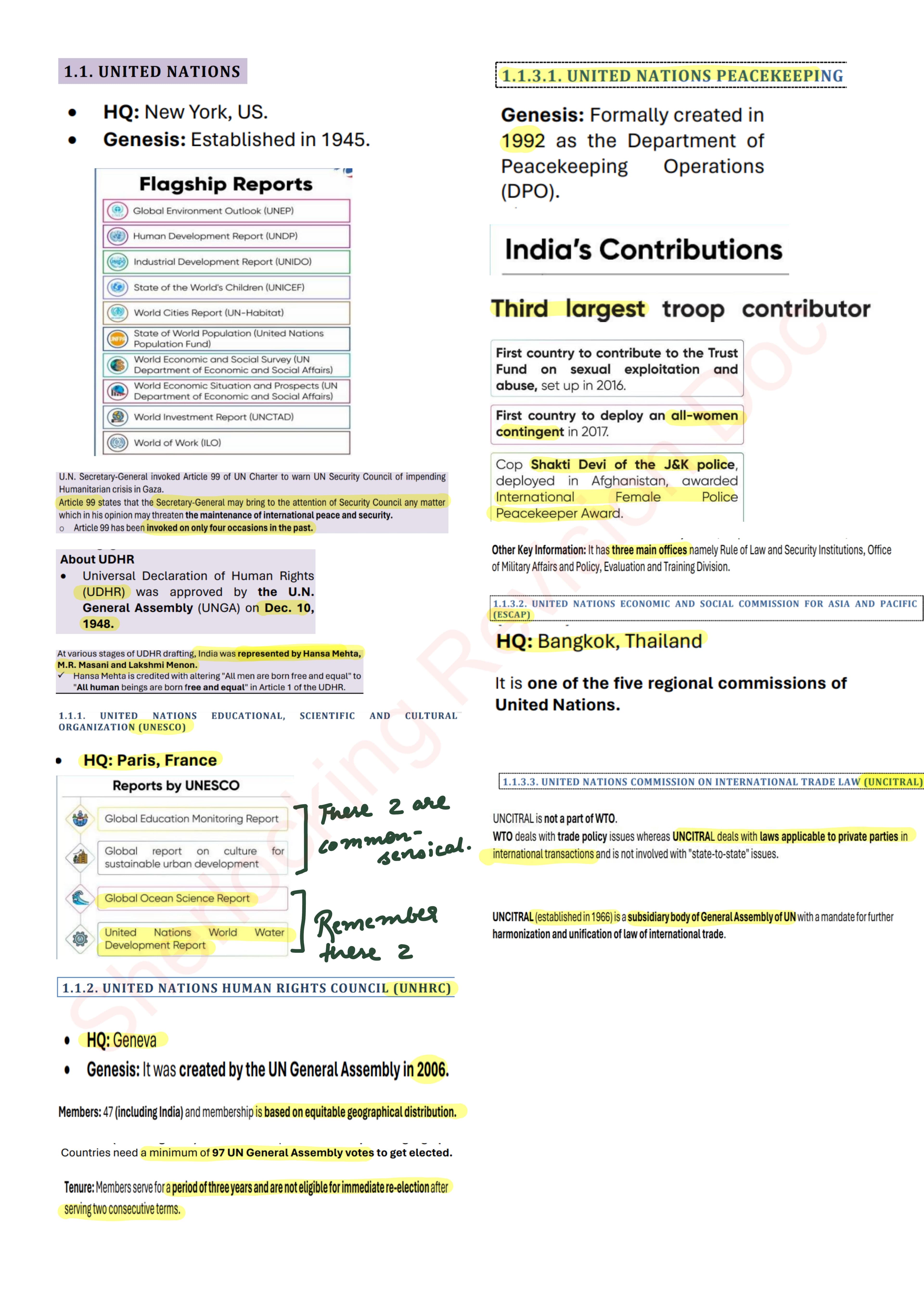 United Nations — Structure, Reports & Bodies