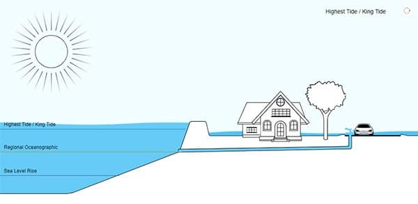 Illustration for Tidal Flooding Phenomenon (Coastal Flooding)