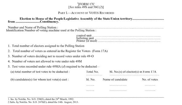 Illustration for Election Form 17C Details (Election Documentation)