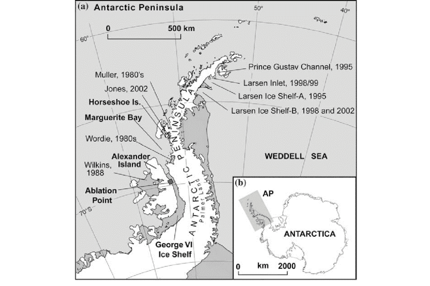 Illustration for George VI Ice Shelf Overview (Antarctic Ice Shelf)