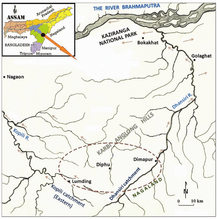 Illustration for Dhansiri River Overview (Assam River)