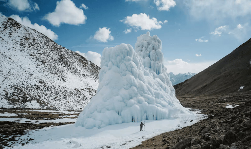 Illustration for Ice Stupas Artificial Glaciers for Irrigation (Artificial Glaciers)