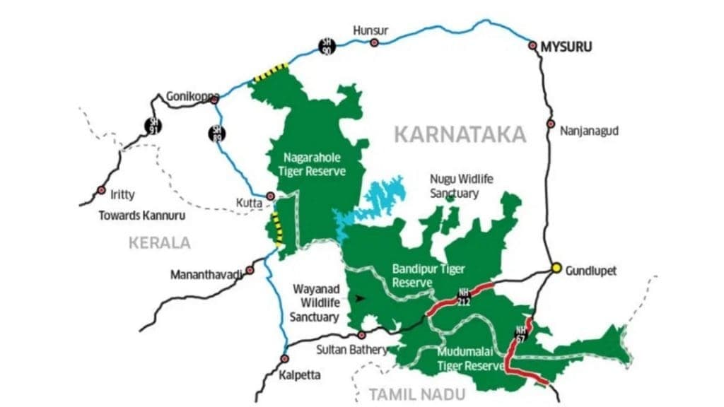 Illustration for Bandipur National Park traffic-ban protest (Tiger Reserve)