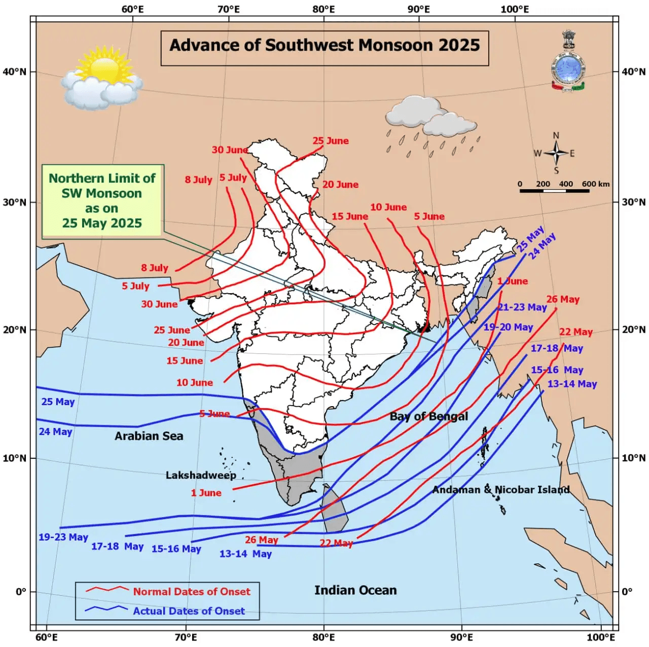 Illustration for Early Southwest Monsoon Onset 2025 (Southwest Monsoon)