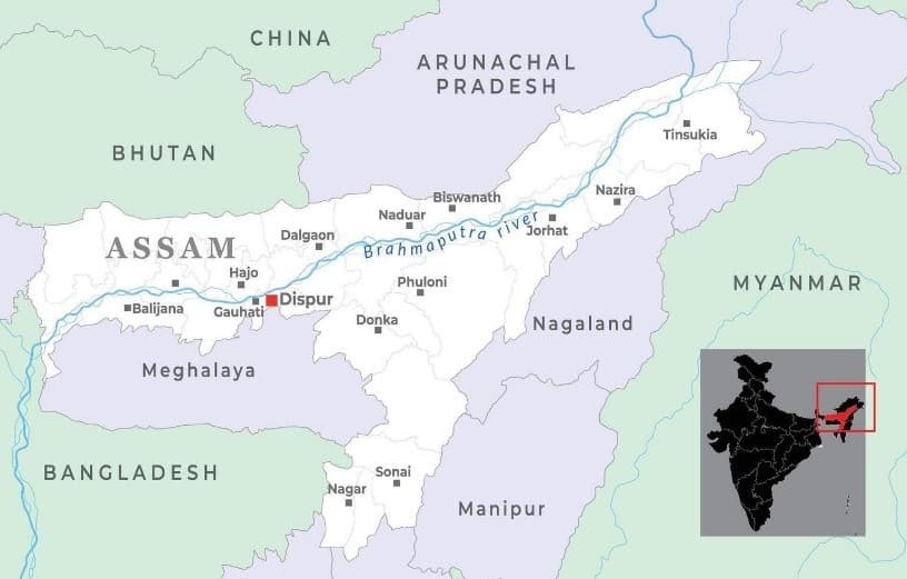 Illustration for Assam Flood Geography (State Geography)