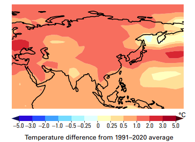 Illustration for WMO Asia Climate Report 2024 (Asia Climate Trends)