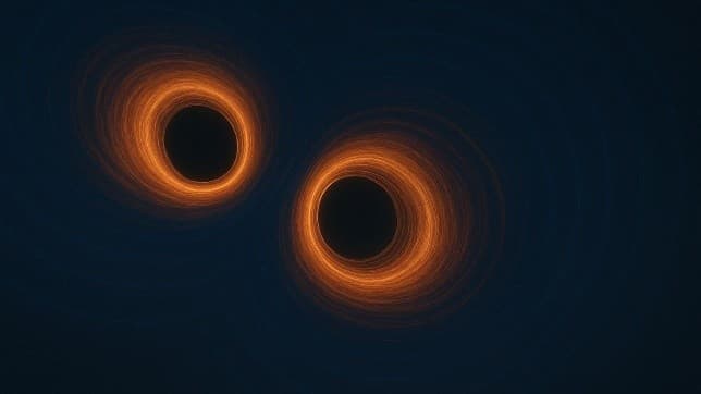 Illustration for GW231123 Record Black Hole Merger (Gravitational Waves)