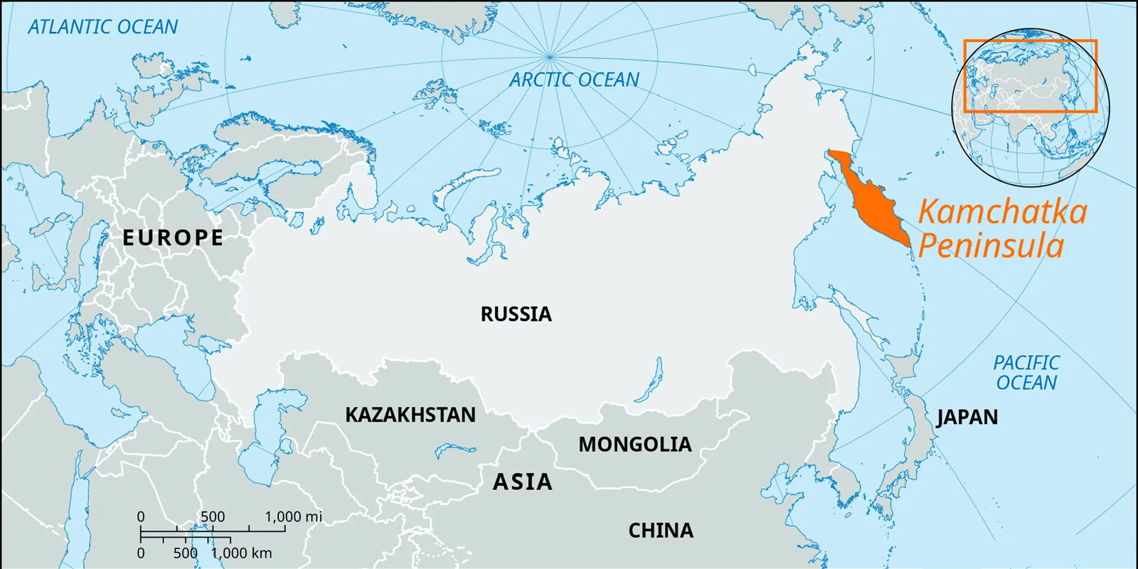 Illustration for Kamchatka Peninsula seismic hotspot (Pacific Ring Fire)
