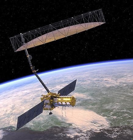 Illustration for NISAR dual-frequency SAR satellite (Earth Observation)