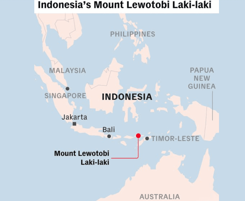 Illustration for Mount Lewotobi Laki-Laki Eruption (Indonesian Volcano)