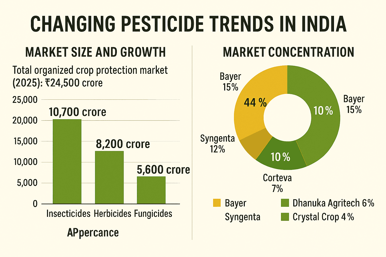 Illustration for Herbicide Surge in India’s Pesticide Market (Herbicide Market Shift)
