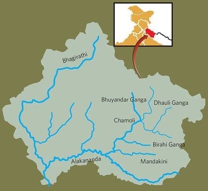 Illustration for Bhagirathi River Course and Tributaries (River Mapping)