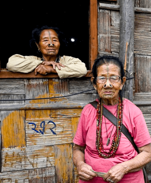 Illustration for Apatani Tribe Facial Tattoos (Tribal Culture)