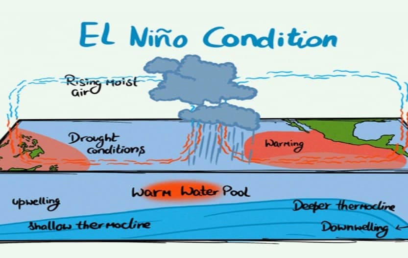 Illustration for El Niño Climatic Phenomenon and Indian Monsoon Impact (El Niño)