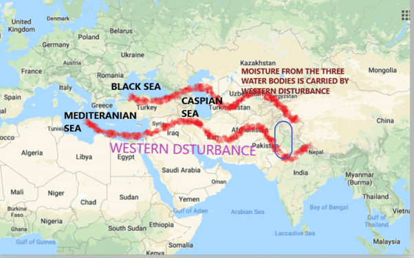 Illustration for Western Disturbance Weather System (Western Disturbances)