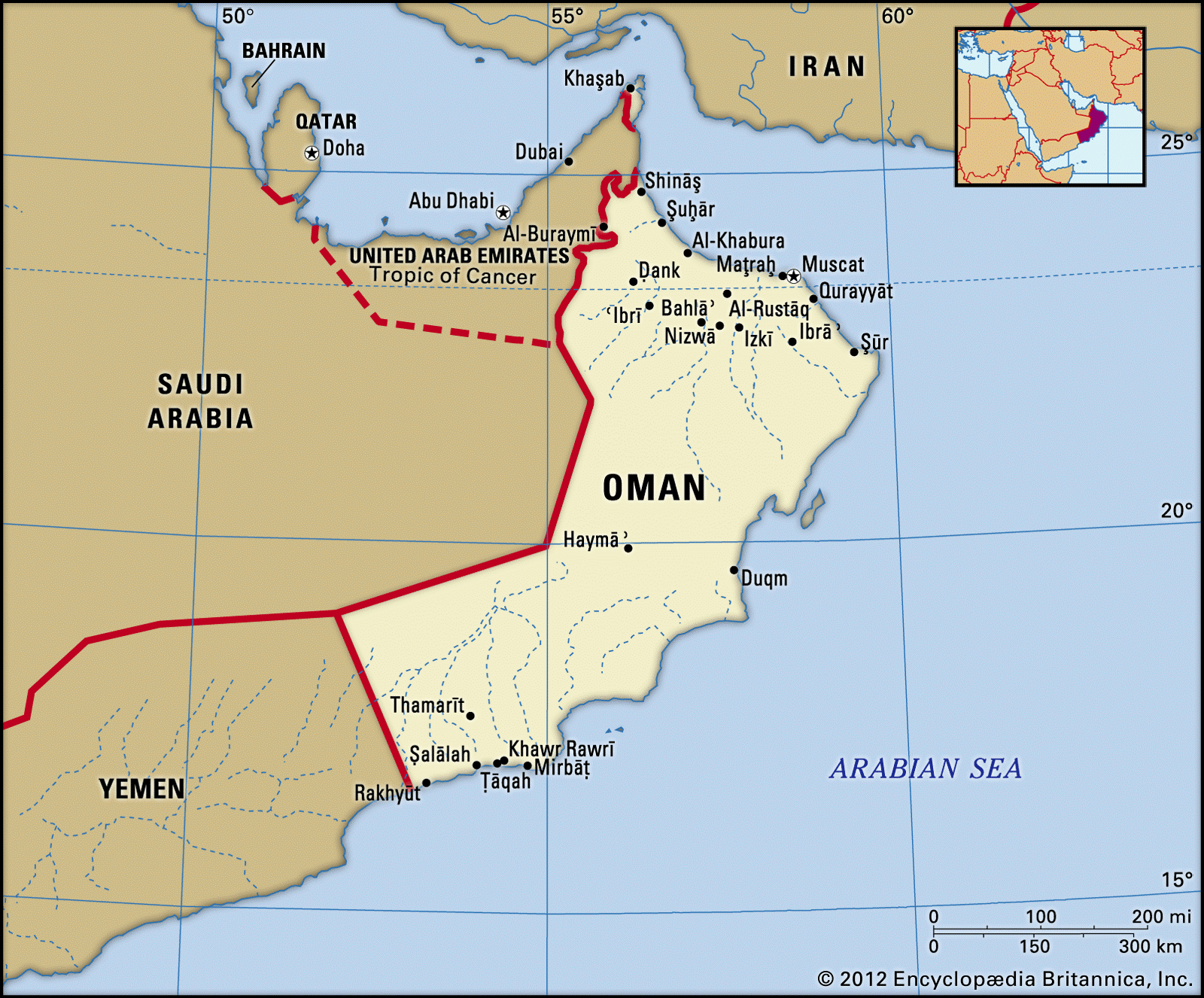 Illustration for Oman Geographic Snapshot (Middle East Mapping)