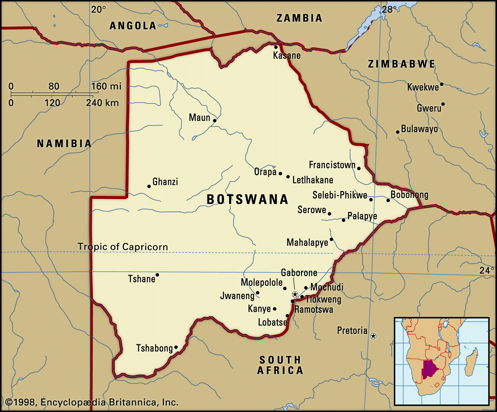 Illustration for Botswana Geographical Overview (Place in News)