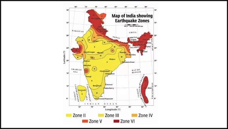 Illustration for Revised Seismic Zonation Map 2025 (Earthquake Zones)