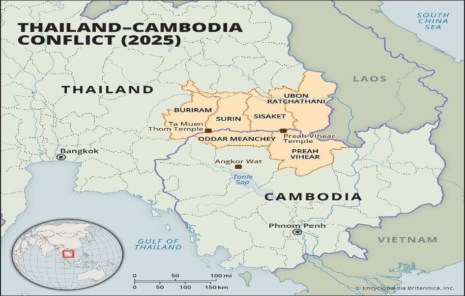 Illustration for Thailand–Cambodia Border Clash (Border Dispute)
