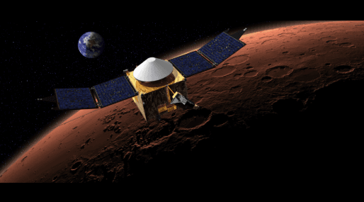 Illustration for NASA MAVEN Mars Orbiter (Mars Mission)