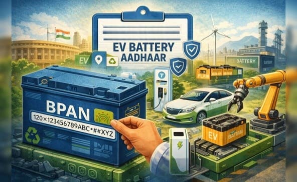Illustration for Battery Pack Aadhaar Number System (EV Battery ID)
