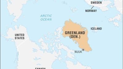Illustration for Greenland Geographical Overview (Arctic Territory)