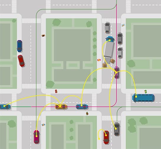 Illustration for Nationwide V2V Communication Rollout (Road Safety Tech)