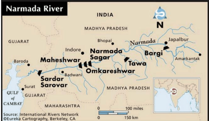 Illustration for Bargi Dam on Narmada River (River Dam)