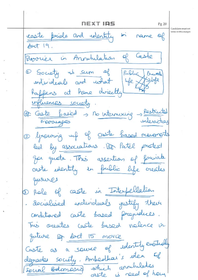 Akansh Dhull — UPSC General Studies mains answer copy (Rank 3, CSE 2025): handwritten answer sheet