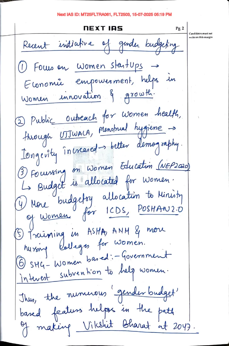 Aniket Ranjan — UPSC GS Paper 3 mains answer copy (Rank 48, CSE 2025): handwritten answer sheet