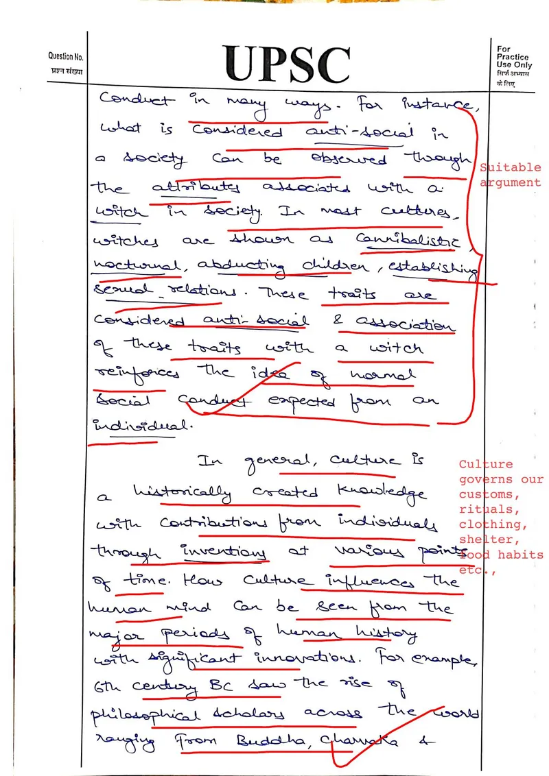 Apeksh Jakhar — UPSC Essay mains answer copy (Rank 782, CSE 2023): handwritten answer sheet — further page from this booklet (2 of 3 shown)