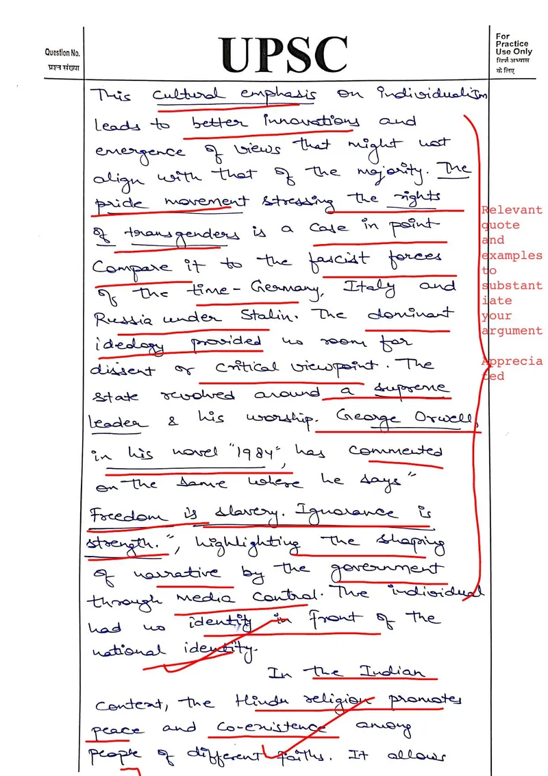 Apeksh Jakhar — UPSC Essay mains answer copy (Rank 782, CSE 2023): handwritten answer sheet — further page from this booklet (3 of 3 shown)