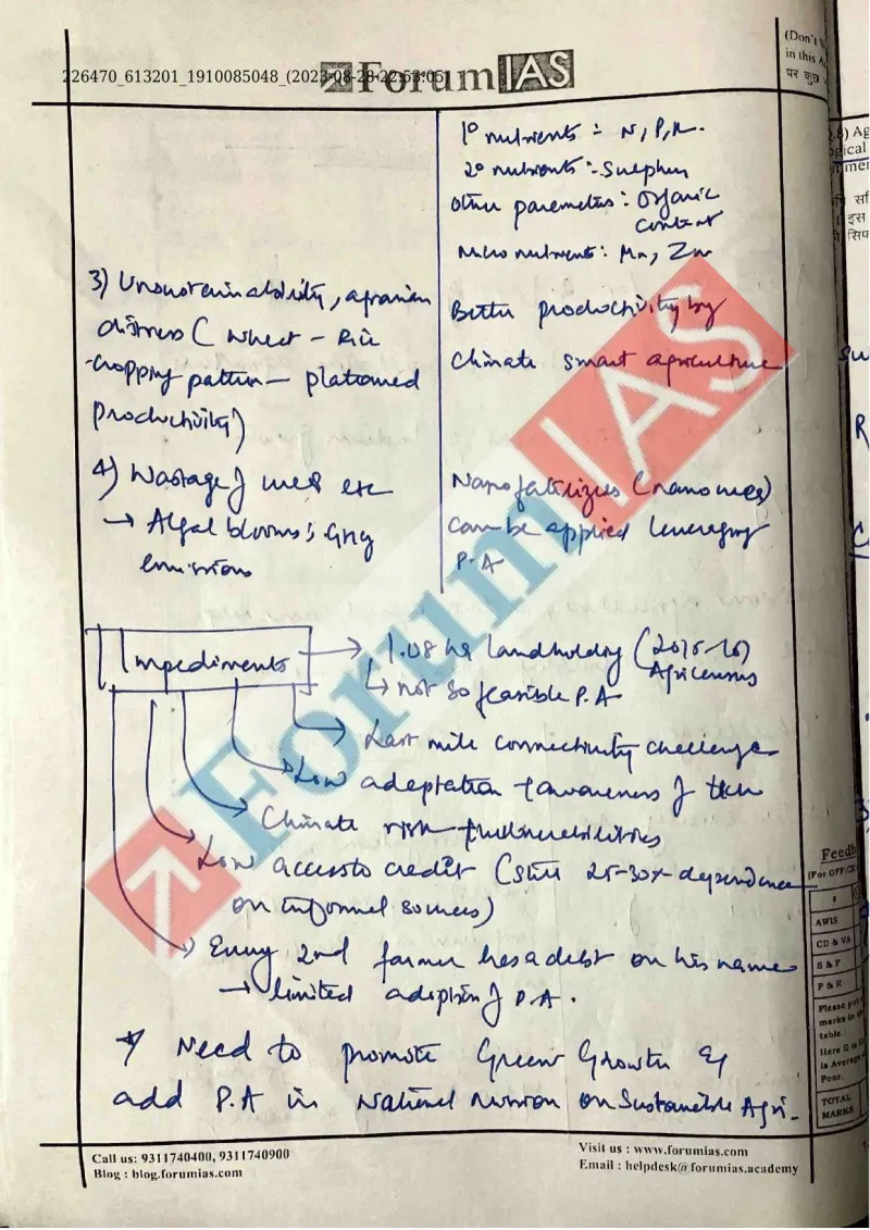 Devdarshdeep Singh — UPSC General Studies mains answer copy (Rank 340, CSE 2023): handwritten answer sheet
