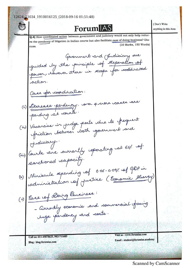Pedditi Dhatri Reddy — UPSC General Studies mains answer copy (Rank 46, CSE 2019): handwritten answer sheet — further page from this booklet (2 of 3 shown)