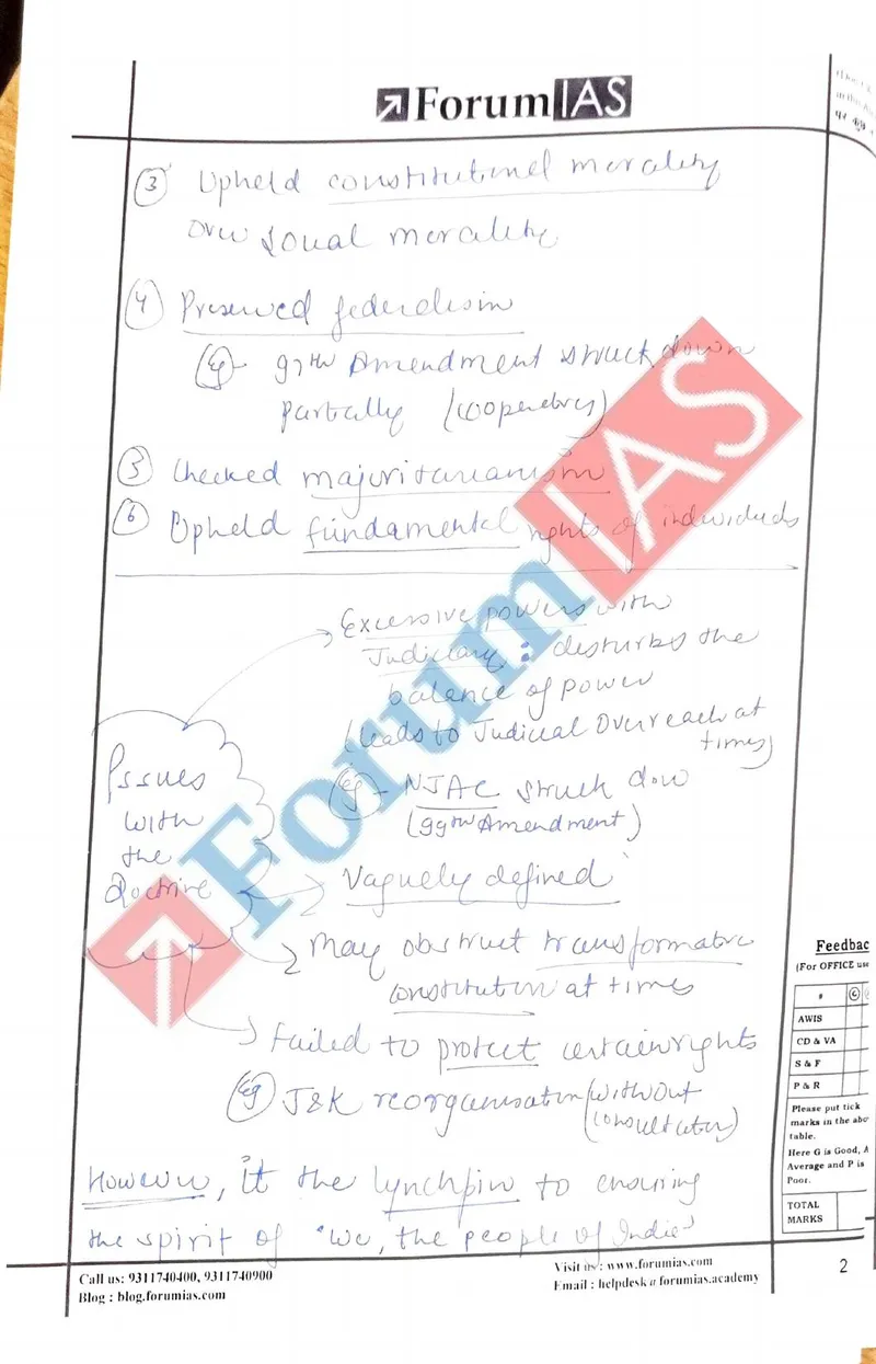 Kanchan Choudhary — UPSC General Studies mains answer copy (Rank 408, CSE 2023): handwritten answer sheet — further page from this booklet (1 of 3 shown)