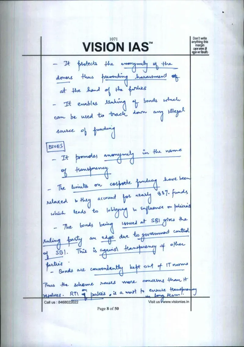 Kanishak Kataria — UPSC General Studies mains answer copy (AIR 1, CSE 2018): handwritten answer sheet — further page from this booklet (2 of 3 shown)