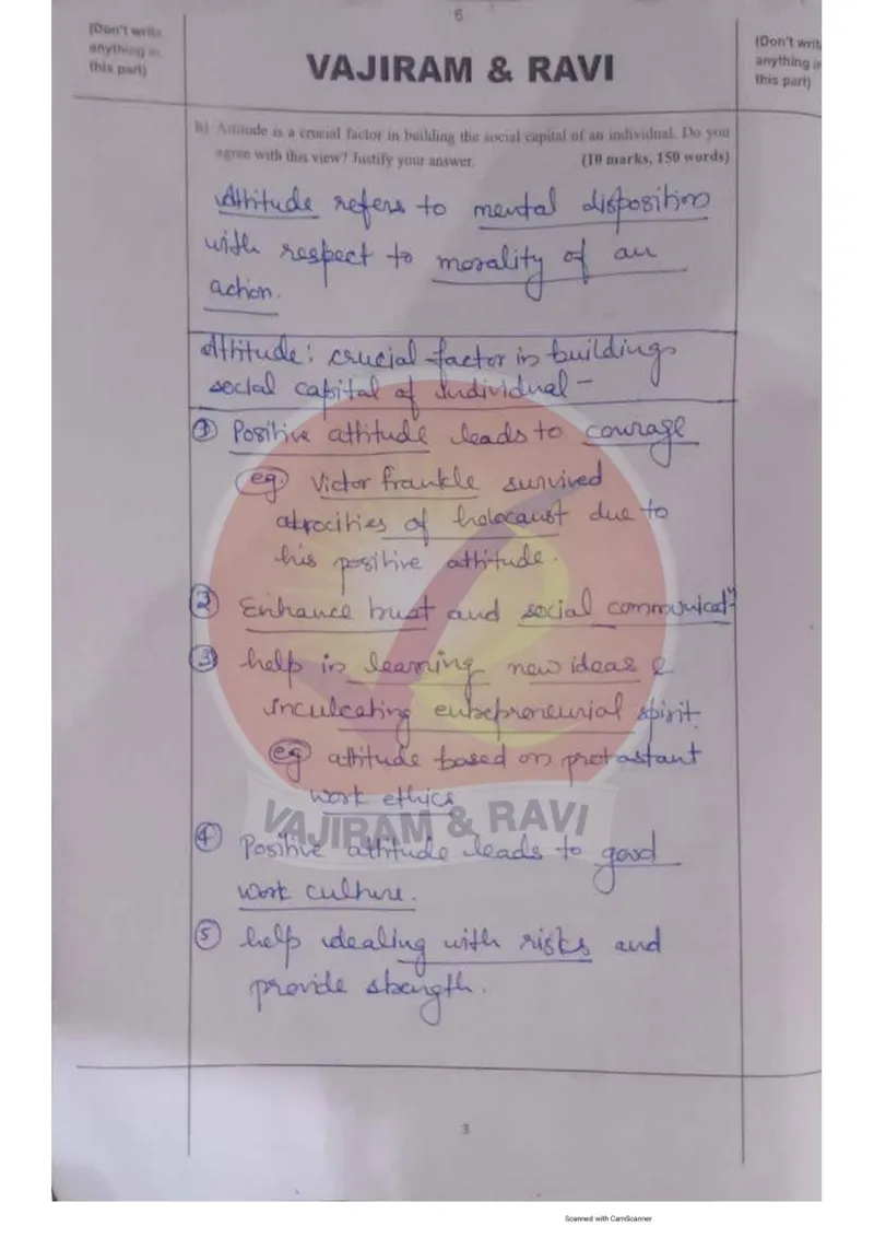 Komal Punia — UPSC Ethics (GS4) mains answer copy (AIR 6, CSE 2024): handwritten answer sheet — further page from this booklet (2 of 3 shown)