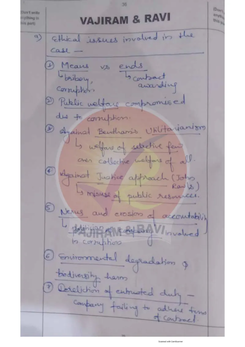 Komal Punia — UPSC Ethics (GS4) mains answer copy (AIR 6, CSE 2024): handwritten answer sheet