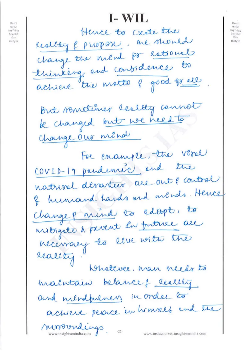 Madhavi R — UPSC Ethics (GS4) mains answer copy (Rank 446, CSE 2024): handwritten answer sheet