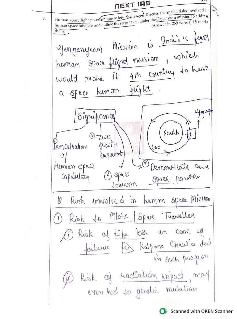 Pakshal Secretry — UPSC GS Paper 3 mains answer copy (Rank 8, CSE 2025): handwritten answer sheet — further page from this booklet (3 of 3 shown)
