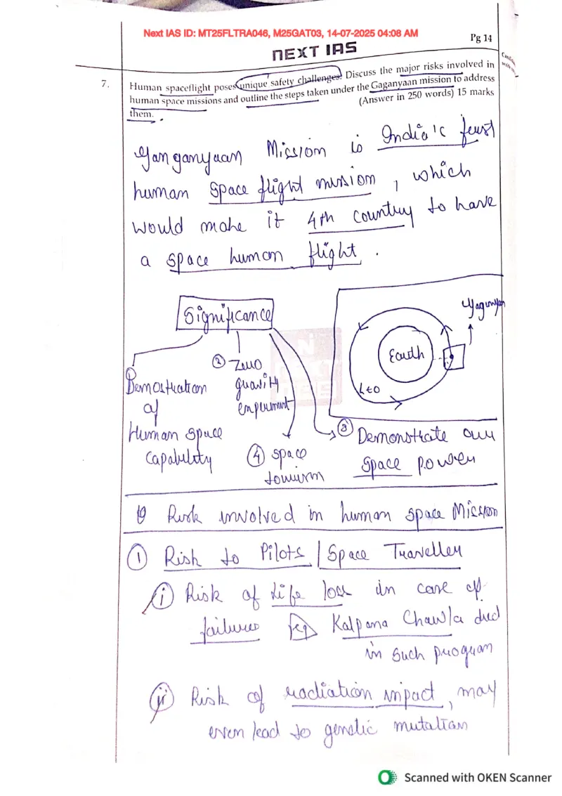 Pakshal Secretry — UPSC GS Paper 3 mains answer copy (Rank 8, CSE 2025): handwritten answer sheet