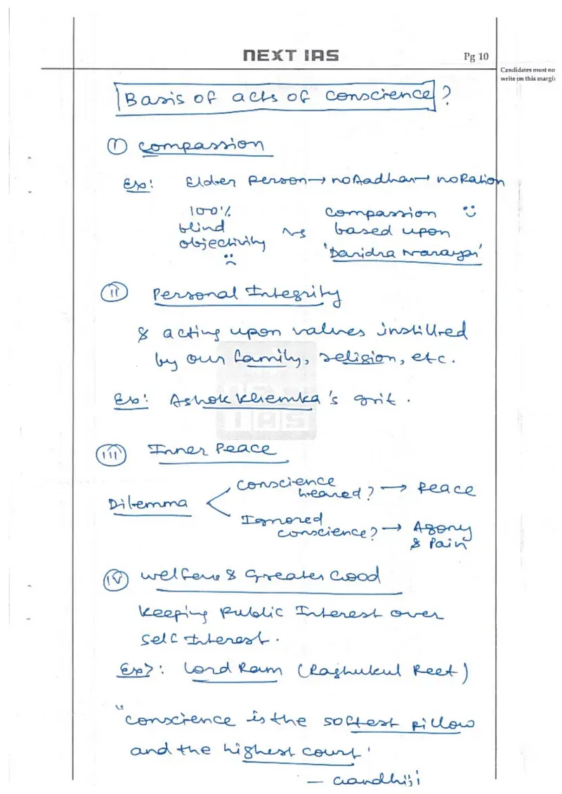 Raghav Jhunjhunwala — UPSC Ethics (GS4) mains answer copy (Rank 4, CSE 2025): handwritten answer sheet — further page from this booklet (2 of 3 shown)