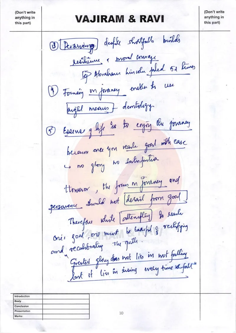 Sandeep Badad — UPSC Ethics (GS4) mains answer copy (Rank 82, CSE 2025): handwritten answer sheet — further page from this booklet (3 of 3 shown)