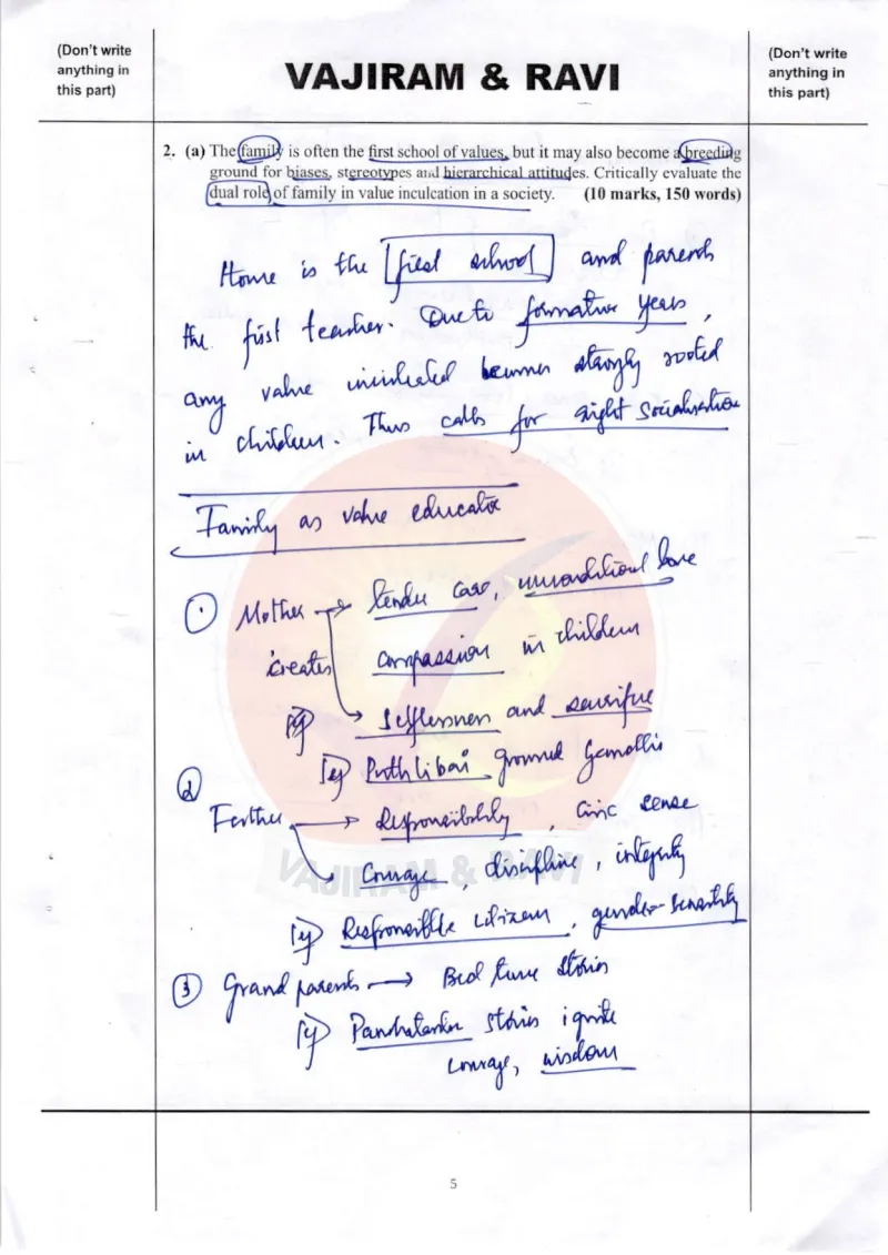 Sandeep Badad — UPSC Ethics (GS4) mains answer copy (Rank 82, CSE 2025): handwritten answer sheet