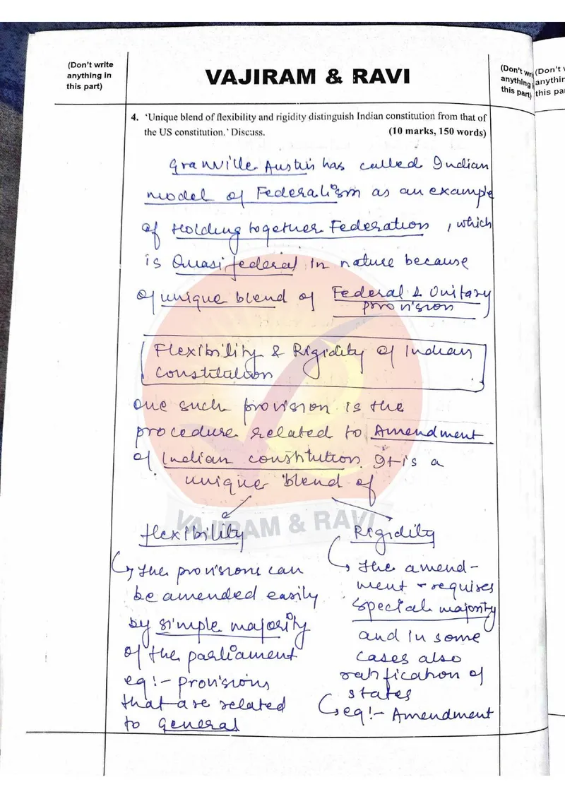 Shakti Dubey — UPSC GS Paper 2 mains answer copy (AIR 1, CSE 2024): handwritten answer sheet — further page from this booklet (3 of 3 shown)