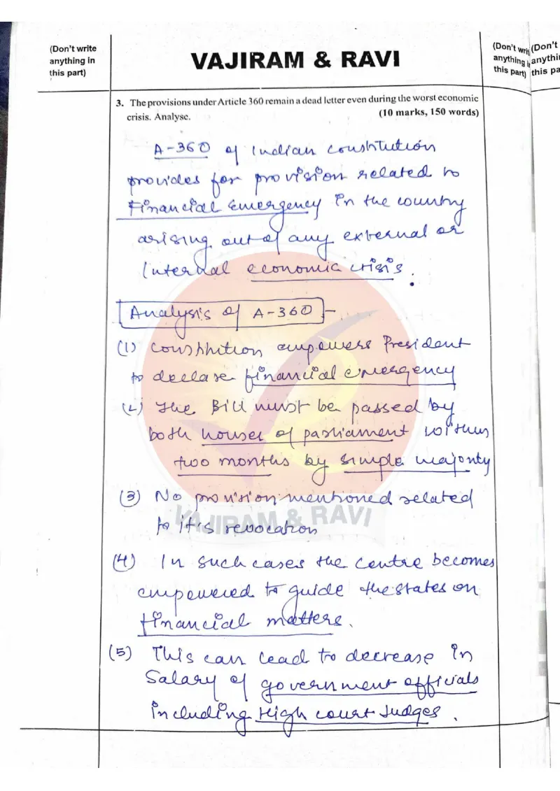 Shakti Dubey — UPSC GS Paper 2 mains answer copy (AIR 1, CSE 2024): handwritten answer sheet