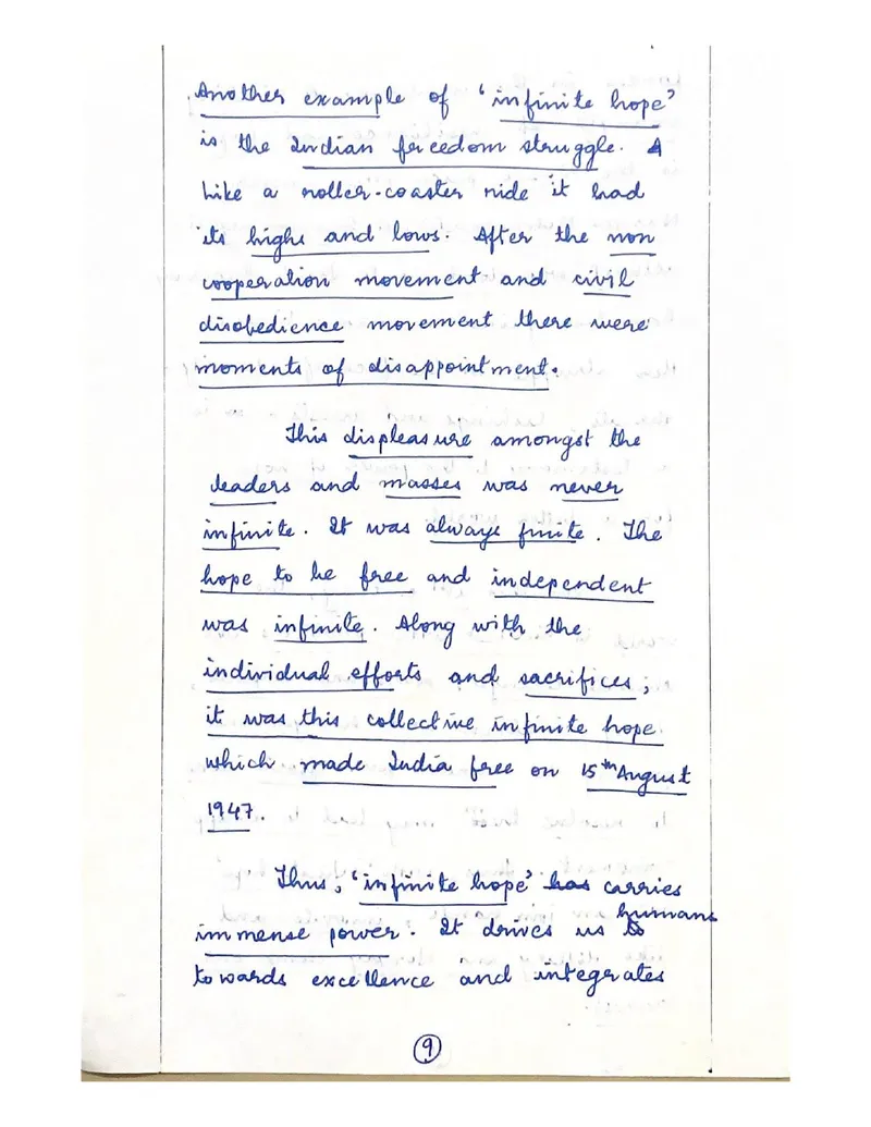 Tejasvi Deshpande — UPSC Essay mains answer copy (Rank 99, CSE 2024): handwritten answer sheet — further page from this booklet (2 of 3 shown)